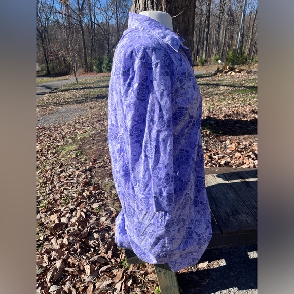 VINTAGE ANTHONY RICHARDS PURPLE ROSES SHIRT DRESS WOMENS SMALL - Picture 3 of 7